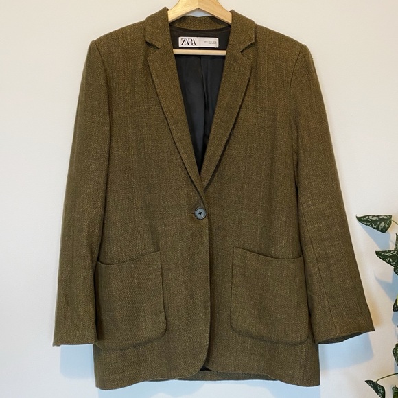 Zara Jackets & Blazers - Zara Blazer army green